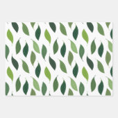 Green Blätter Muster Wrapping Paper Set (Vorderseite 3)