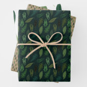 Green Blätter Muster Wrapping Paper Set (Beispiel)