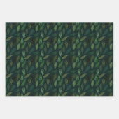 Green Blätter Muster Wrapping Paper Set (Vorderseite)