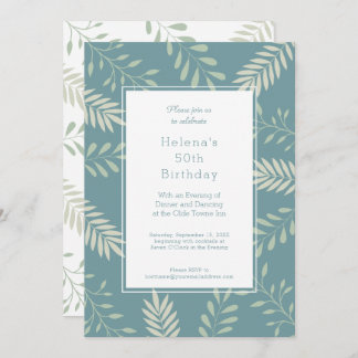 Green Blätter Natural Garden 50. Geburtstagsparty Einladung