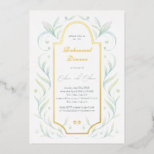 Green Blätter Probe Dinner Folieneinladung