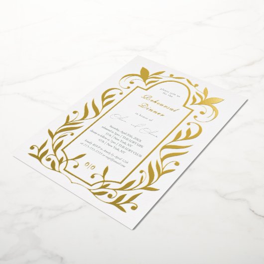 Green Blätter Probe Dinner Folieneinladung (Gedreht)