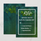 Green Blätter Rustic Vintage Wedding RSVP Card Einladung (Vorne/Hinten)