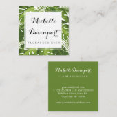 Green Blätter Square Visitenkarte (Vorne/Hinten)