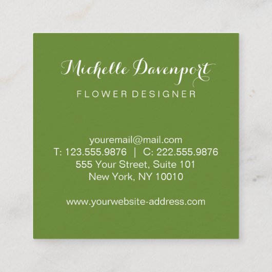 Green Blätter Square Visitenkarte (Rückseite)