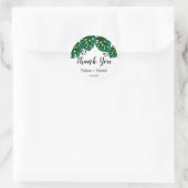 Green Blätter Tropical Wedding Danke Runder Aufkleber (Tasche)