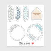 Green Blätter Umschlag Set Scrapbooking Sticker (Blatt)
