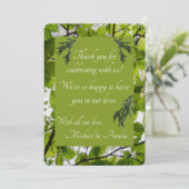 Green Blätter Wedding Dankeschön Card Dankeskarte (Stehend Vorderseite)