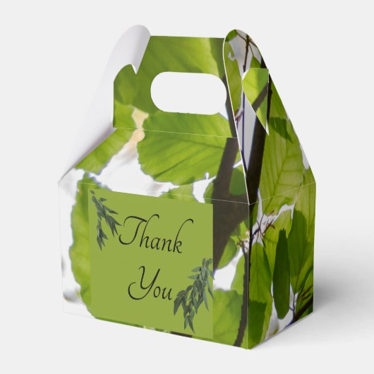 Green Blätter Wedding Gable Fvor Box Geschenkschachtel (Rückseite)