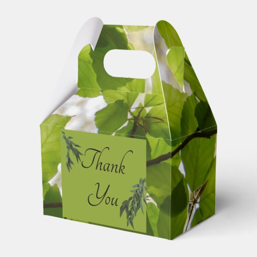 Green Blätter Wedding Gable Fvor Box Geschenkschachtel (Vorderseite)