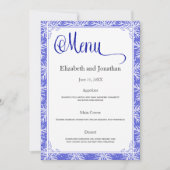 Green Blätter Wedding Reception Menu Card Einladung (Vorderseite)