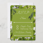 Green Blätter Wedding Rounded UAWG Response Card (Vorderseite)