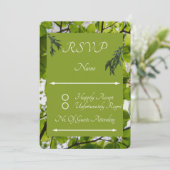 Green Blätter Wedding Rounded UAWG Response Card (Stehend Vorderseite)