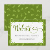 Green Blätter Wedding Website Information Card Begleitkarte (Vorne/Hinten)