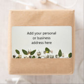 Green Blätter White Jingle Bells Shipping Label (Insitu)