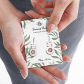 Green Blätter White Juwelierohrringe Display Card Visitenkarte