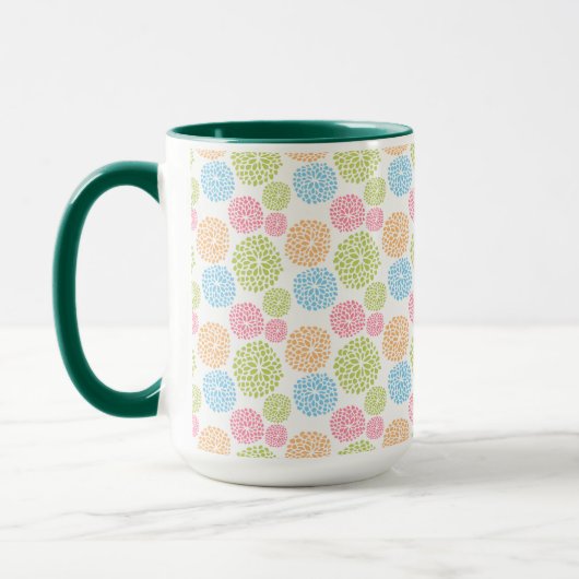 GREEN BLAU ORANGE PINK OSTERE BLUME TASSE (Links)