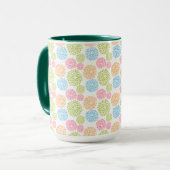 GREEN BLAU ORANGE PINK OSTERE BLUME TASSE (Vorderseite Links)