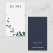 GREEN BLAUE COIN EUCALYPTUS FAUNA NECKLACE DISPLAY VISITENKARTE (Vorne/Hinten)