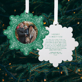 Green Blizzard Dots Snowy Foto Weihnachten Ornament Karte