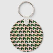 Green Block Art Lawls Muster, Keyring Schlüsselanhänger (Vorderseite)