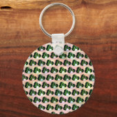 Green Block Art Lawls Muster, Keyring Schlüsselanhänger (Rückseite)