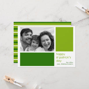 Green Blocks St Patricks Day Foto Card Karte