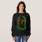 Green Bloodhound shamrock on St Patricks Day Blood Sweatshirt (Vorne ganz)