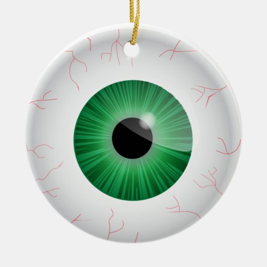 Green Bloodshot Eyeball Ornament (Vorne)