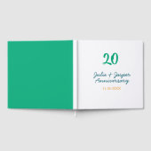 Green blue 20th anniversary name date orange  gästebuch (Voll)