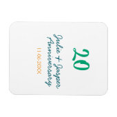 Green blue 20th anniversary name date orange  magnet (Horizontal)