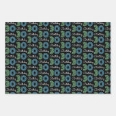 Green Blue 30. Geburtstag Geschenkpapier Set (Vorderseite 3)