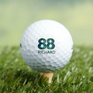 Green Blue 88. Geburtstag - 88 Jahre kariertes Ges Golfball