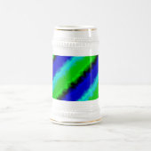 Green Blue abstrakt 3D Regenbogenmuster Bierglas (Mittel)