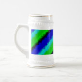 Green Blue abstrakt 3D Regenbogenmuster Bierglas (Links)
