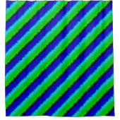 Green Blue abstrakt 3D Regenbogenmuster Duschvorhang (Vorderseite)