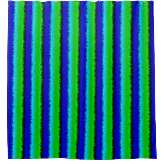 Green Blue abstrakt 3D Regenbogenmuster Duschvorhang (Vorderseite)