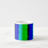 Green Blue abstrakt 3D Regenbogenmuster Espressotasse (Vorderseite)