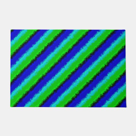 Green Blue abstrakt 3D Regenbogenmuster Fußmatte (Vorderseite)