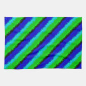 Green Blue abstrakt 3D Regenbogenmuster Geschirrtuch (Horizontal)