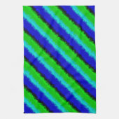 Green Blue abstrakt 3D Regenbogenmuster Geschirrtuch (Vertikal)