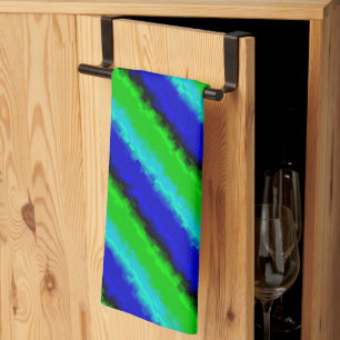 Green Blue abstrakt 3D Regenbogenmuster Geschirrtuch