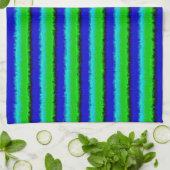 Green Blue abstrakt 3D Regenbogenmuster Geschirrtuch (Gefaltet)