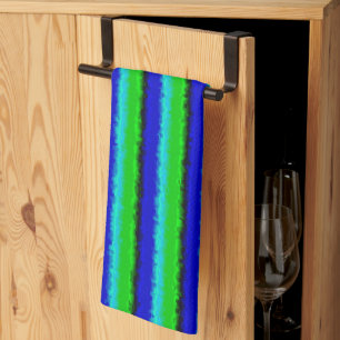 Green Blue abstrakt 3D Regenbogenmuster Geschirrtuch