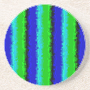 Green Blue abstrakt 3D Regenbogenmuster Getränkeuntersetzer