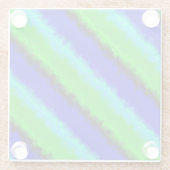 Green Blue abstrakt 3D Regenbogenmuster Glasuntersetzer (Rückseite)