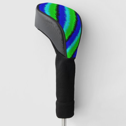 Green Blue abstrakt 3D Regenbogenmuster Golf Headcover (angewinkelt)
