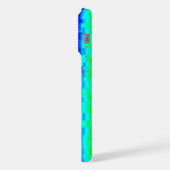 Green Blue abstrakt 3D Regenbogenmuster iPhone Hülle (Linke Seite)