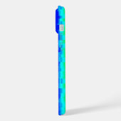 Green Blue abstrakt 3D Regenbogenmuster iPhone Hülle (Linke Seite)
