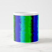 Green Blue abstrakt 3D Regenbogenmuster Jumbo-Tasse (Vorderseite)